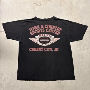 Harley Davidson Shirt Mens Size XL Black VTG Town & Country Biker Motorcylces
